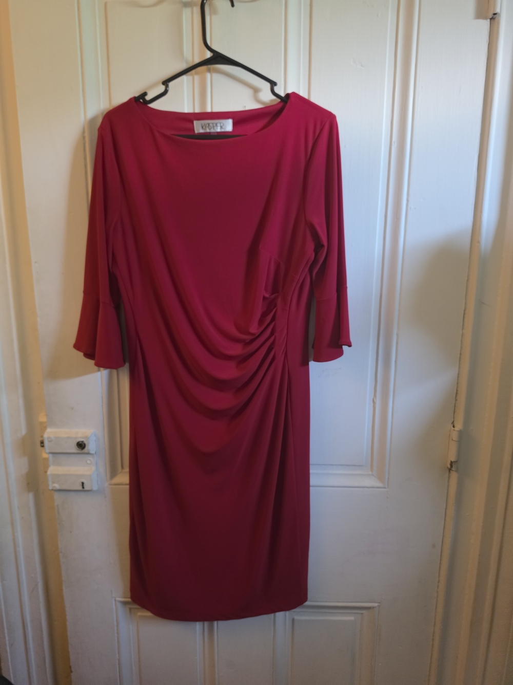 Kasper Red Draped Midi Dress